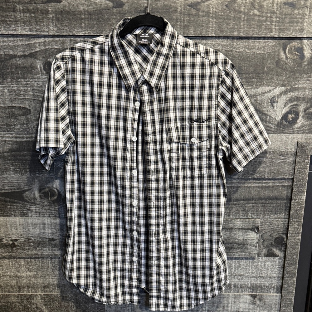 Oakley Black and White Checkered Shirt